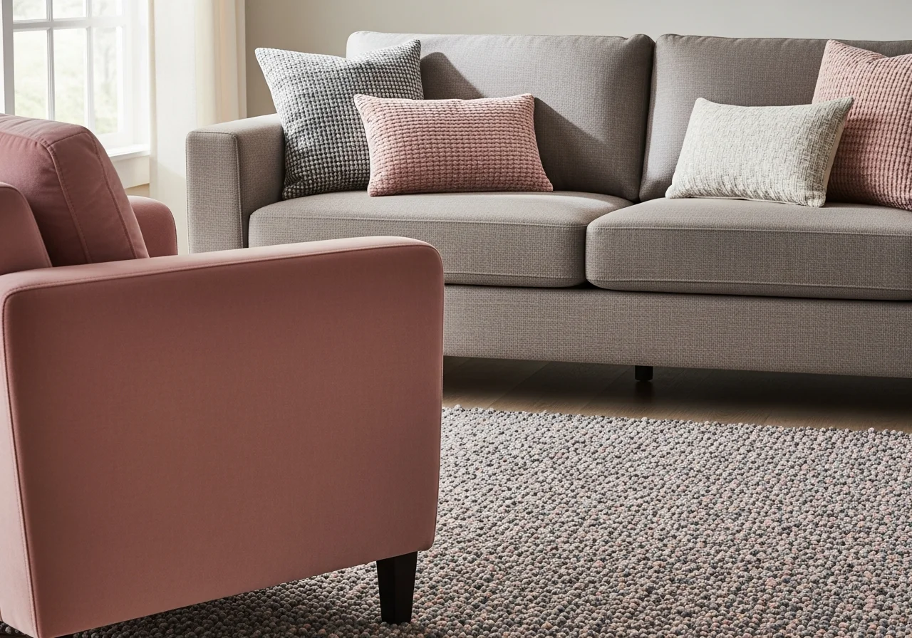 Soft Gray and Blush Accents