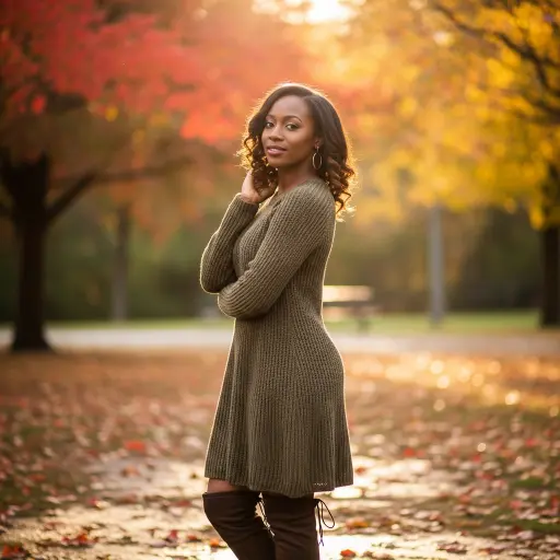  Sweater Dress with Over-the-Knee Boots