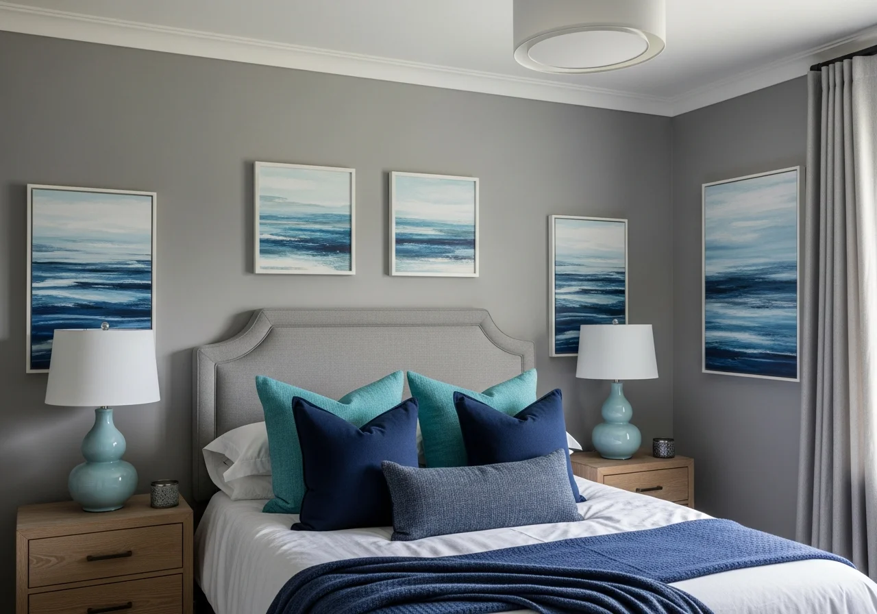 Blue and Grey Bedroom Palettes for Serene Tranquility