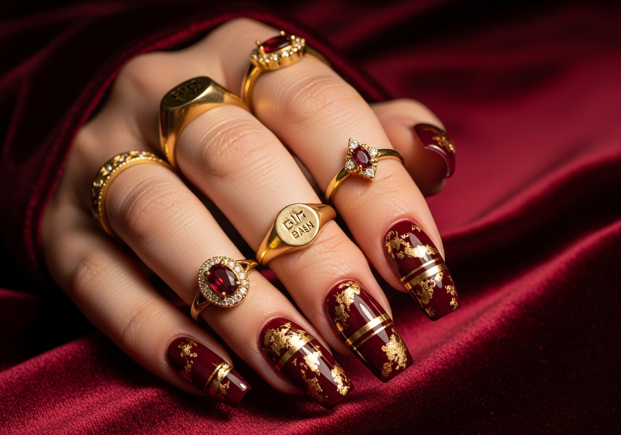  Burgundy and Gold Opulence