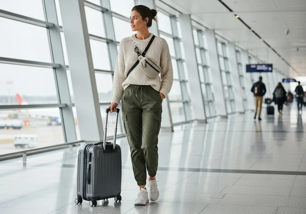 Cargo Joggers With Knit Sweater