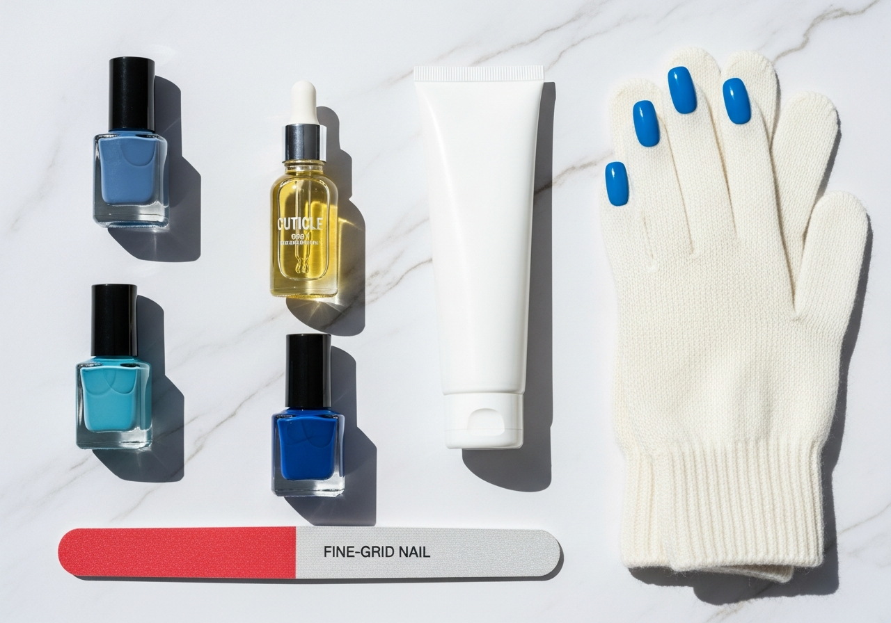 Caring for Blue Nails in Winter