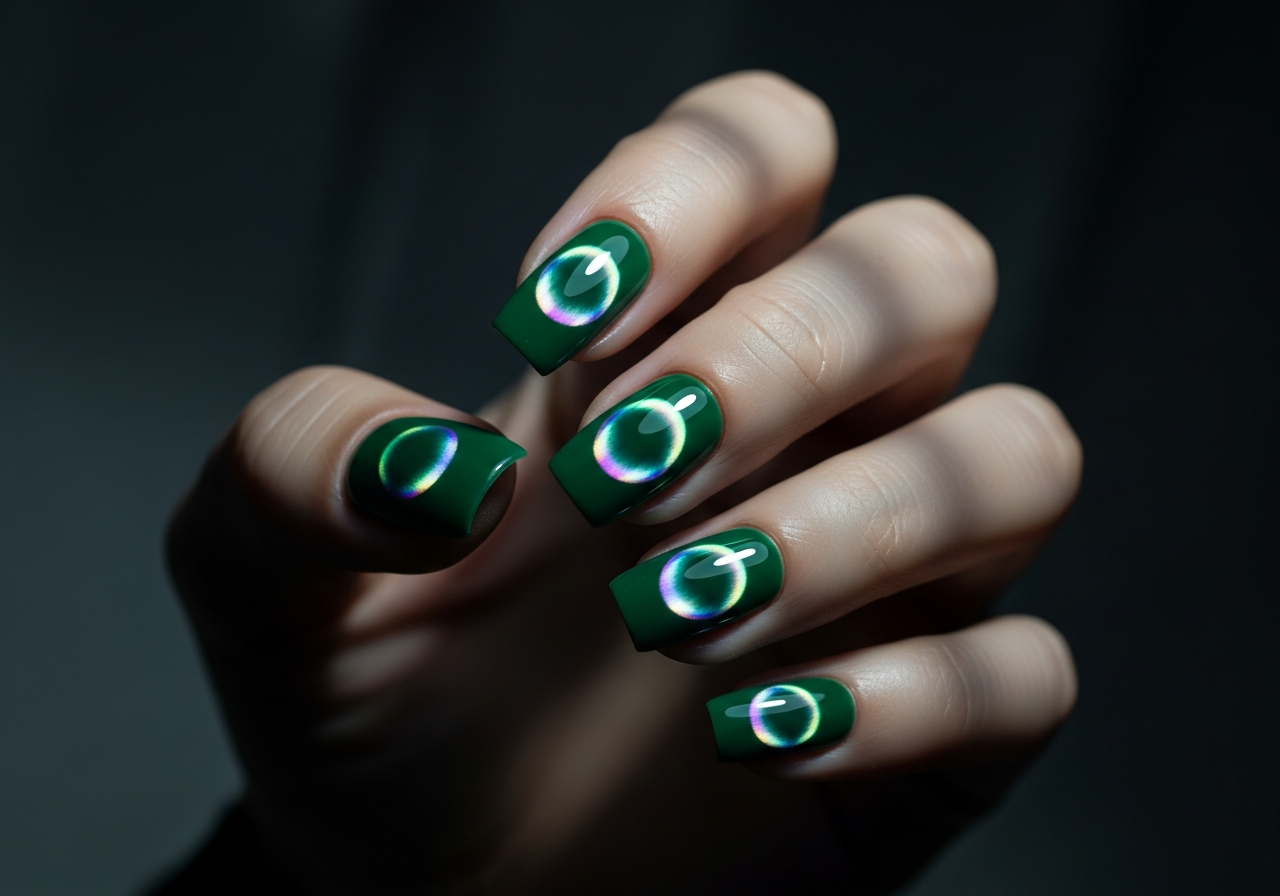  Cat Eye Nails with Matte Accents