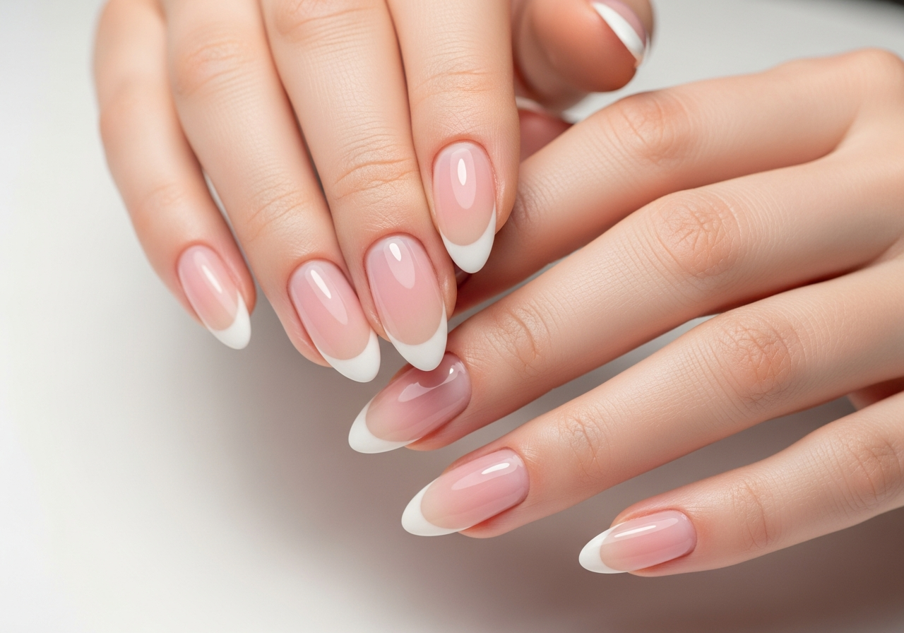 Classic Micro French Tips with Sheer Base
