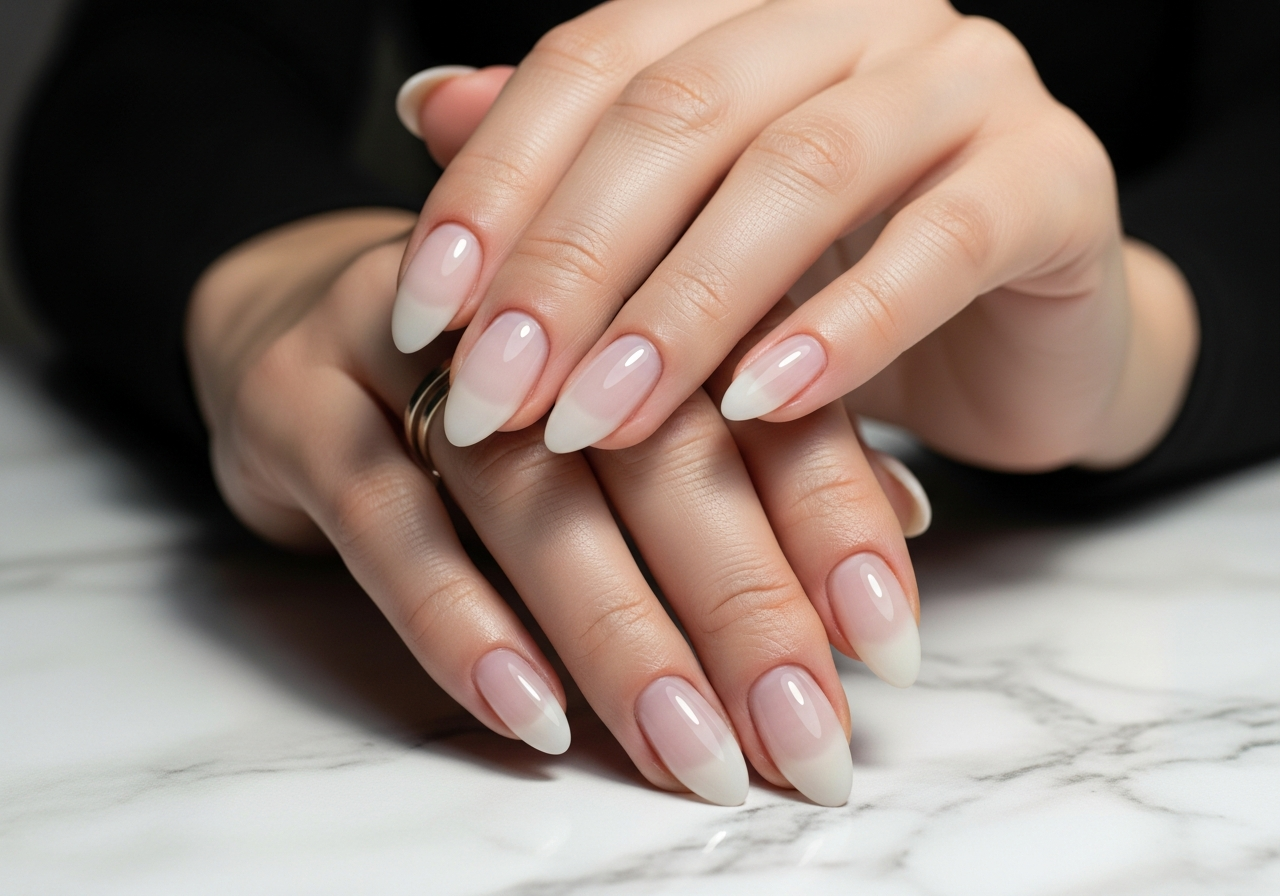 Classic Milky White Nails