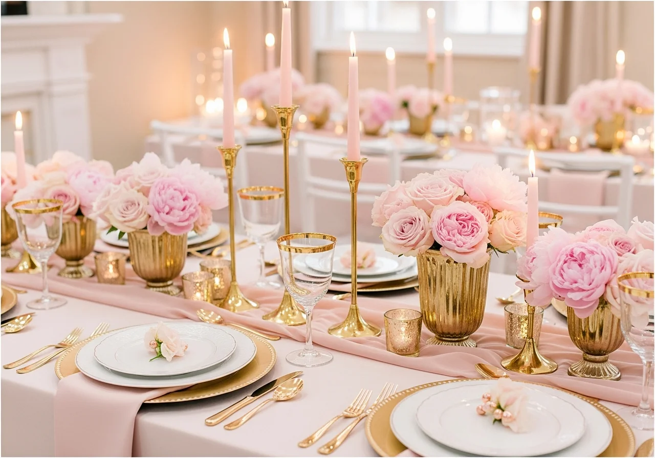 Elegant Gold and Blush Pink