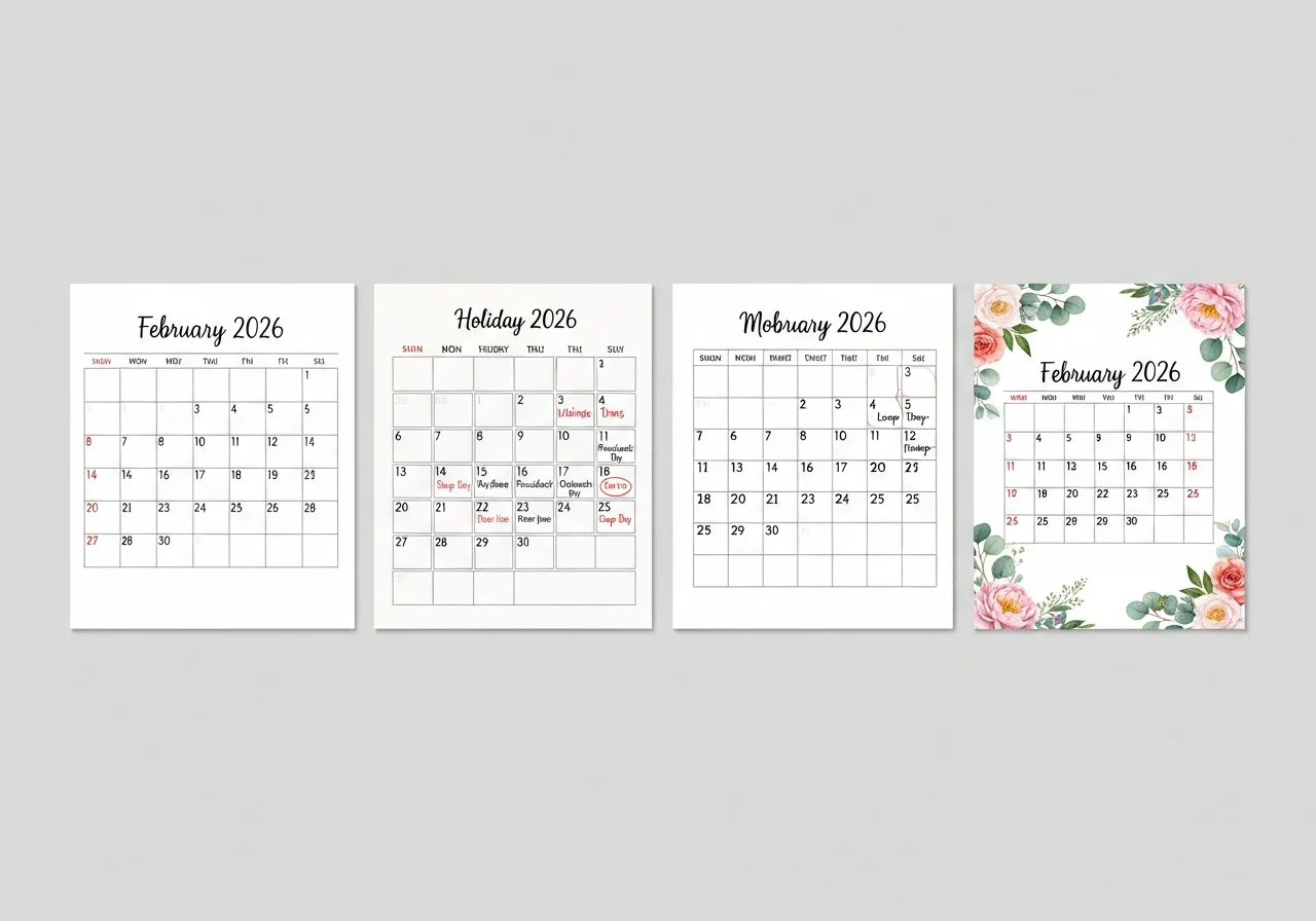 February 2026 Calendar Templates