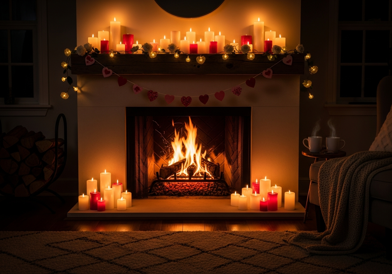 Fireplace Focused Valentine Mood
