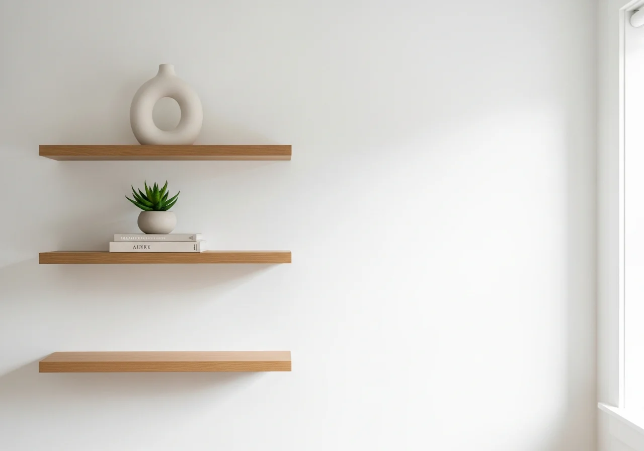 Floating Shelves with Minimal Styling