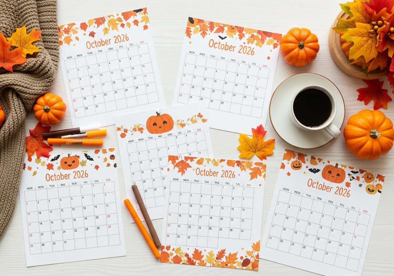 Free Printable October 2026 Calendar Plan Your Month with These Cute Templates