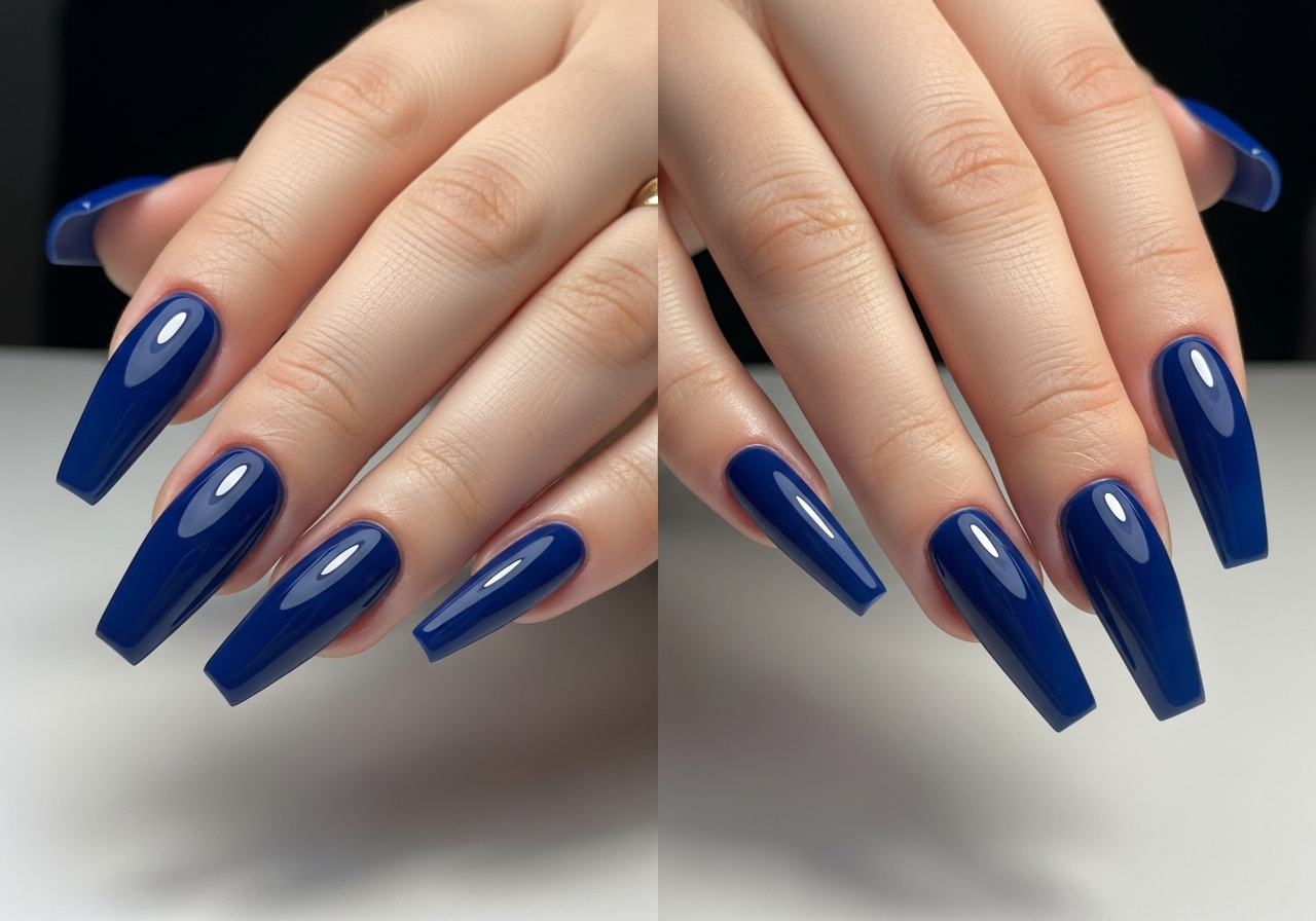 Gel Blue Winter Nails