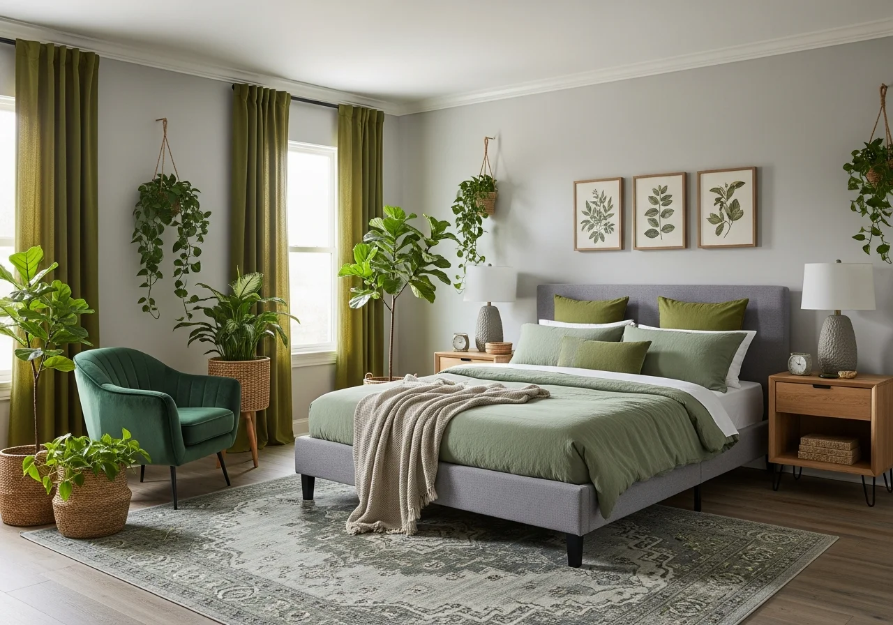Green and Grey Combinations for Natural Organic Spaces