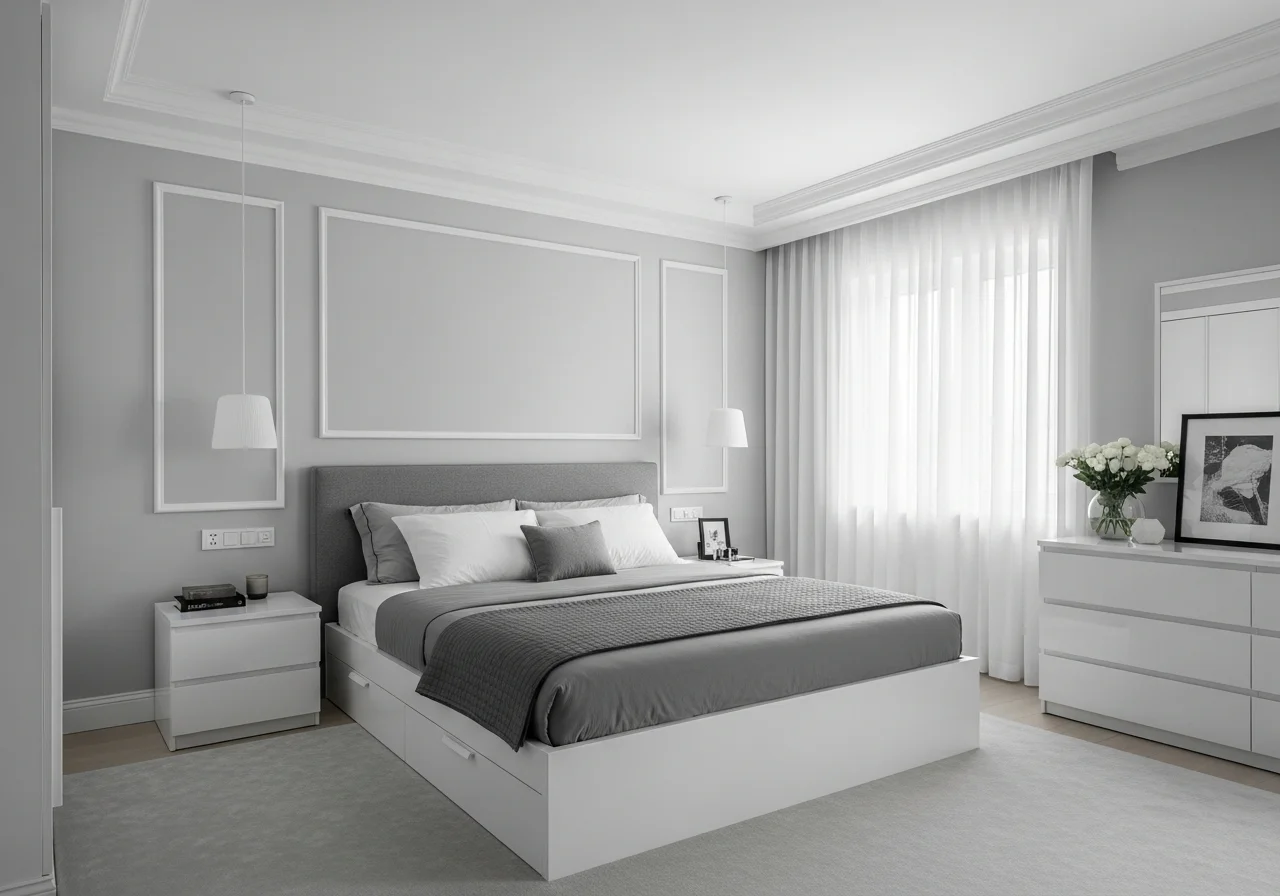 Grey and White Bedroom Combinations for Clean Contemporary Spaces