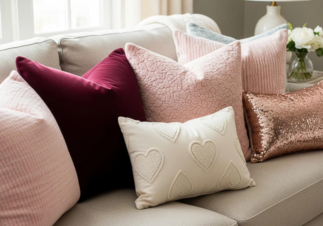 Luxurious Valentine's Throw Pillows