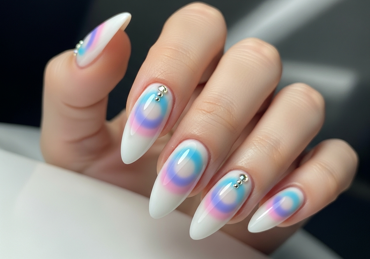 Milky Aura Nails