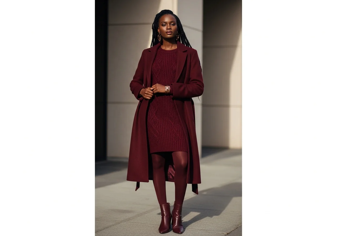 Monochrome Magic in Deep Burgundy
