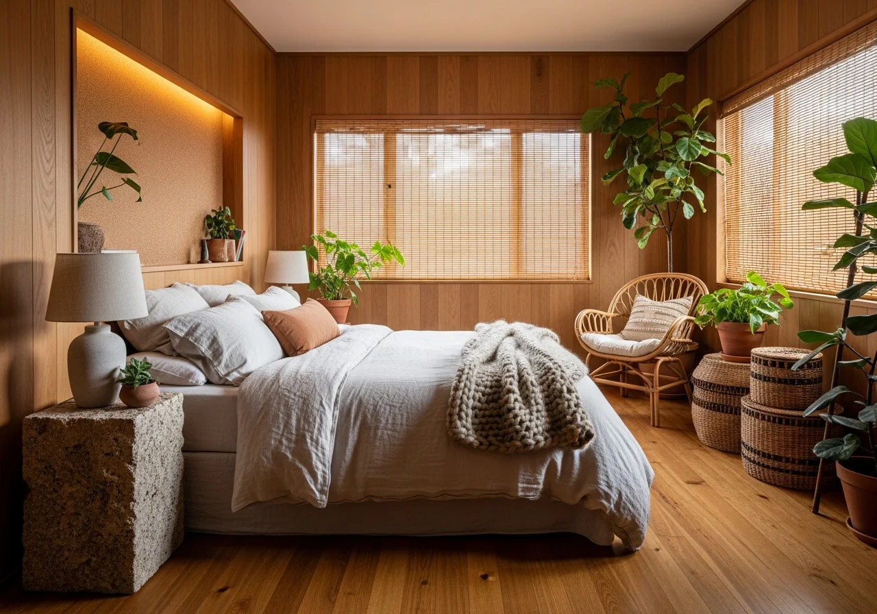  Natural Materials Ground the Space