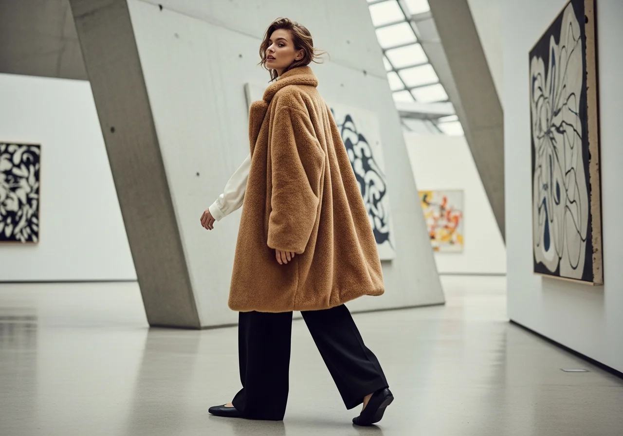 Oversized Faux-Fur Coat Statement