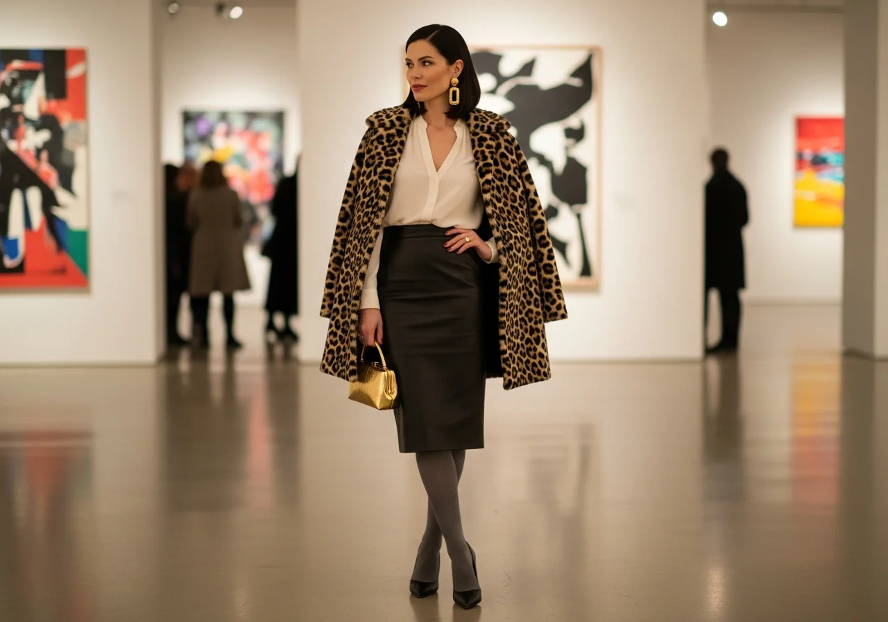 Pencil Skirt and Statement Coat Pairing