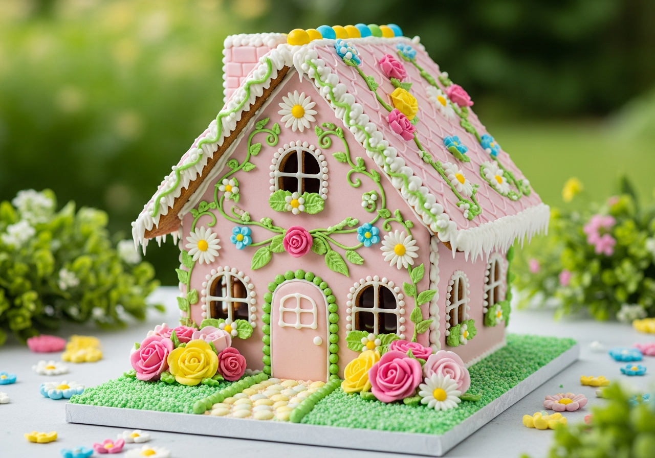 Pink Floral Garden House