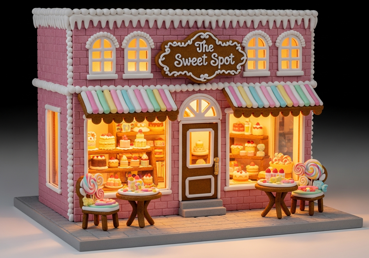  Pink Gingerbread Bakery Shop