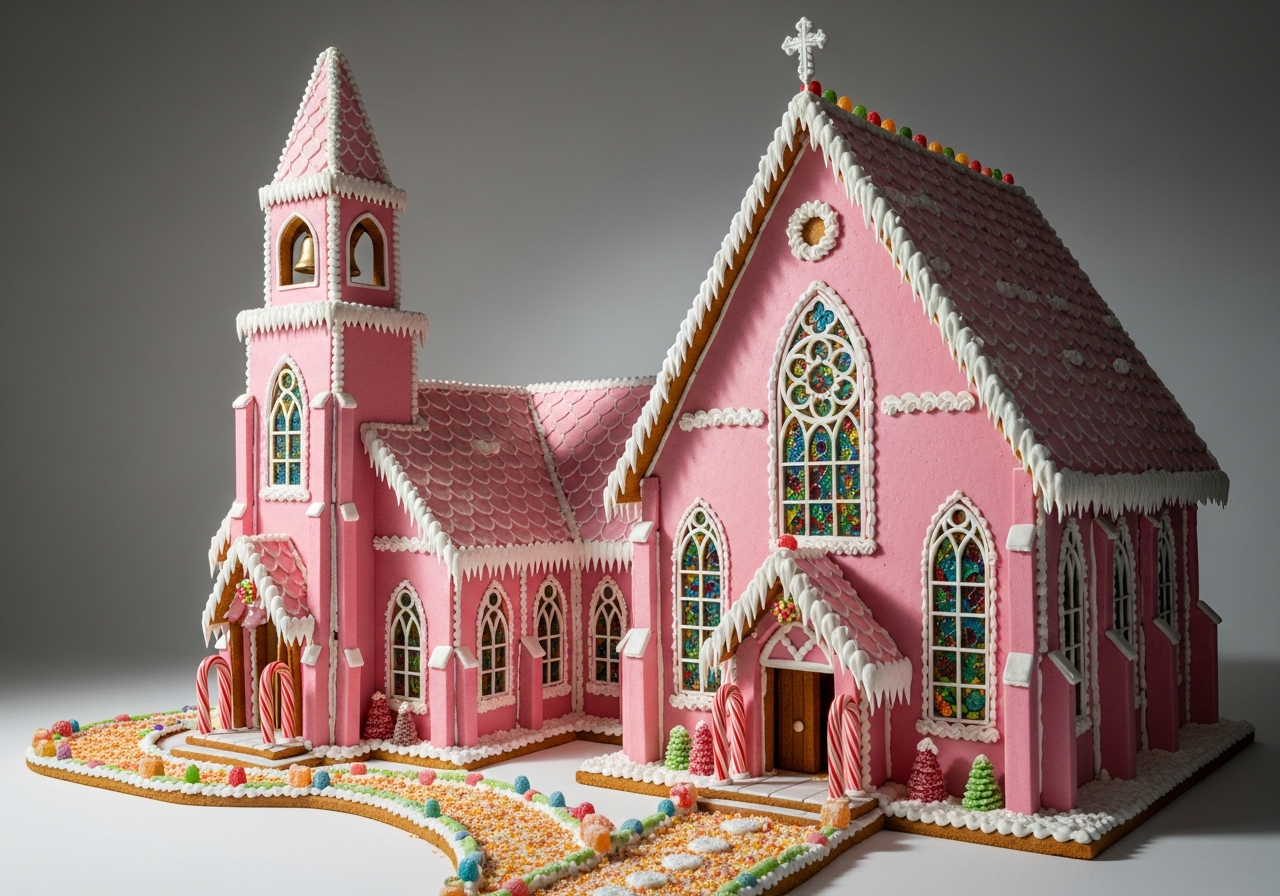 Pink Gingerbread Church