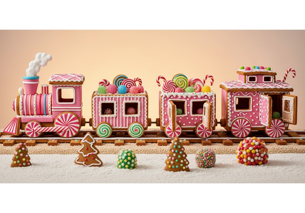 Pink Gingerbread Train