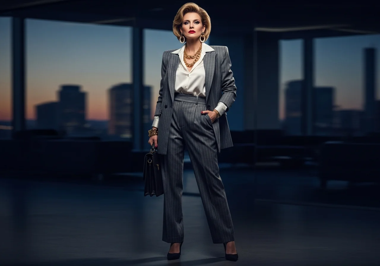 Power Suit with Shoulder Pads from the 1980s