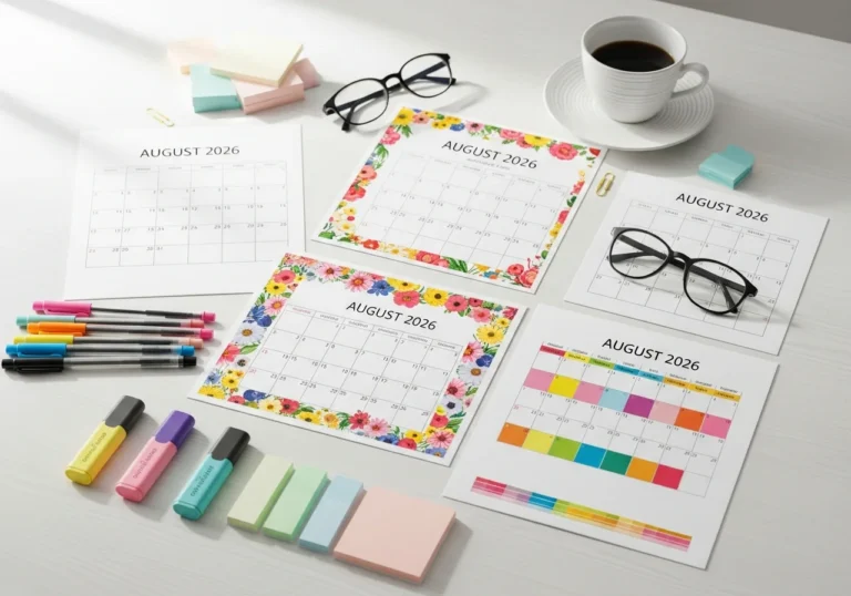 Printable August 2026 Calendar Plan Ahead with Free and Cute Templates
