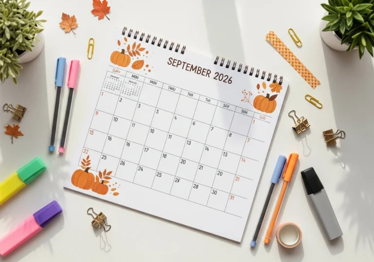 Printable September 2026 Calendar Plan Your Month with Cute and Free Printables