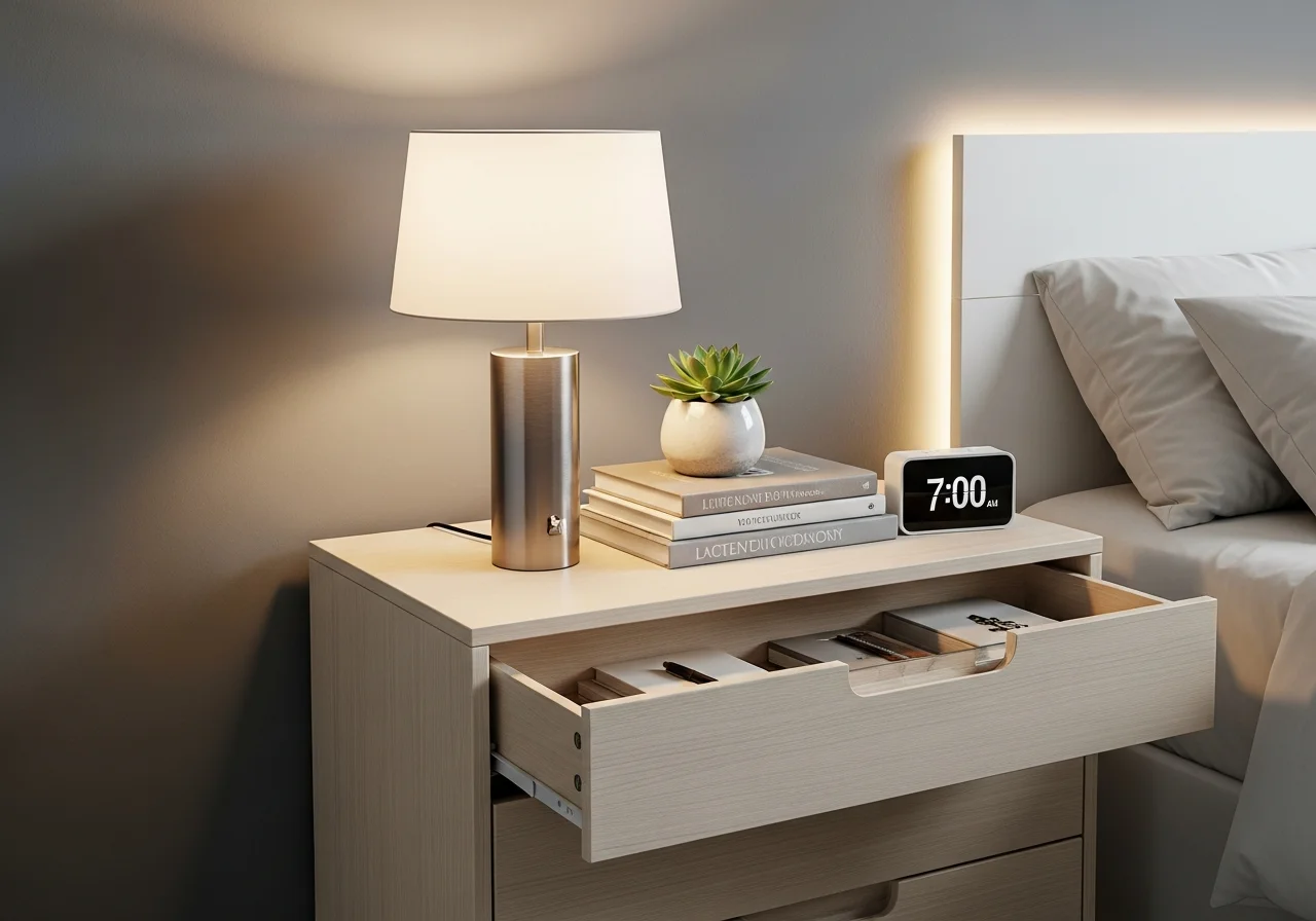 Sleek Nightstand or Bedside Organizer