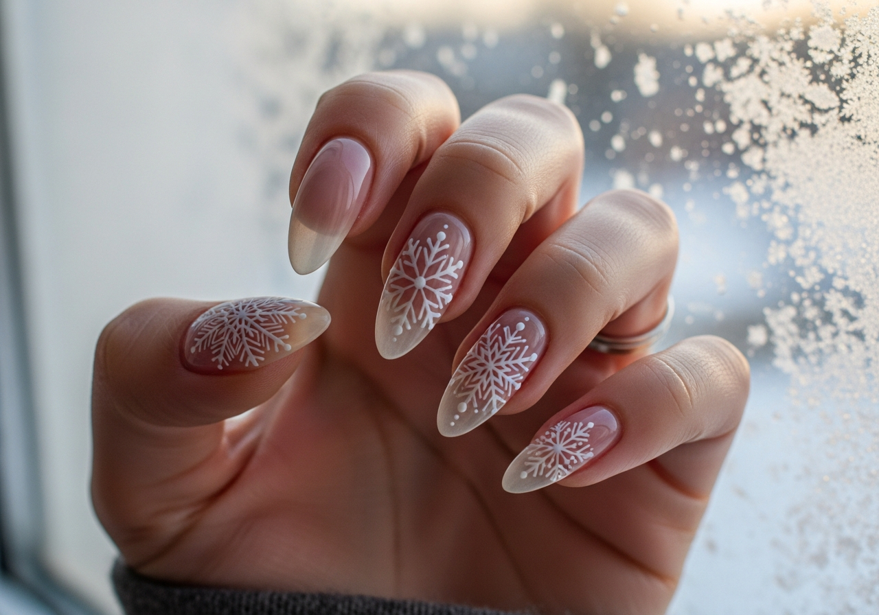 Snowflake Accent Nails