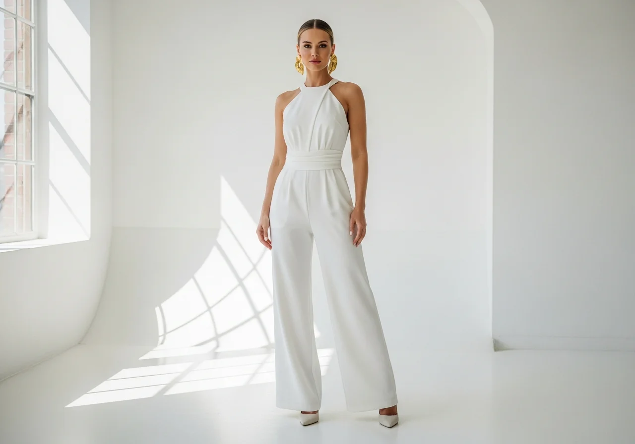 Sophisticated White Jumpsuit