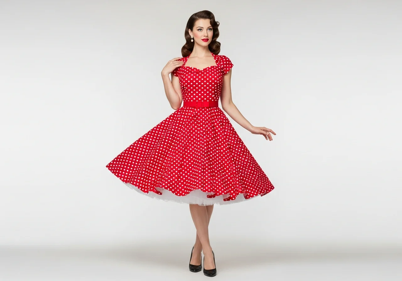 The Timeless 1950s Swing Dress Ensemble