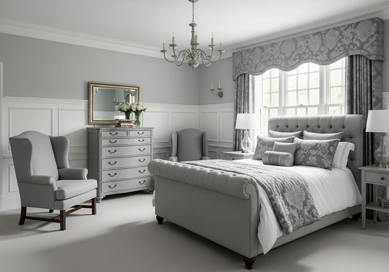 Traditional Grey Bedroom Designs with Classic Appeal