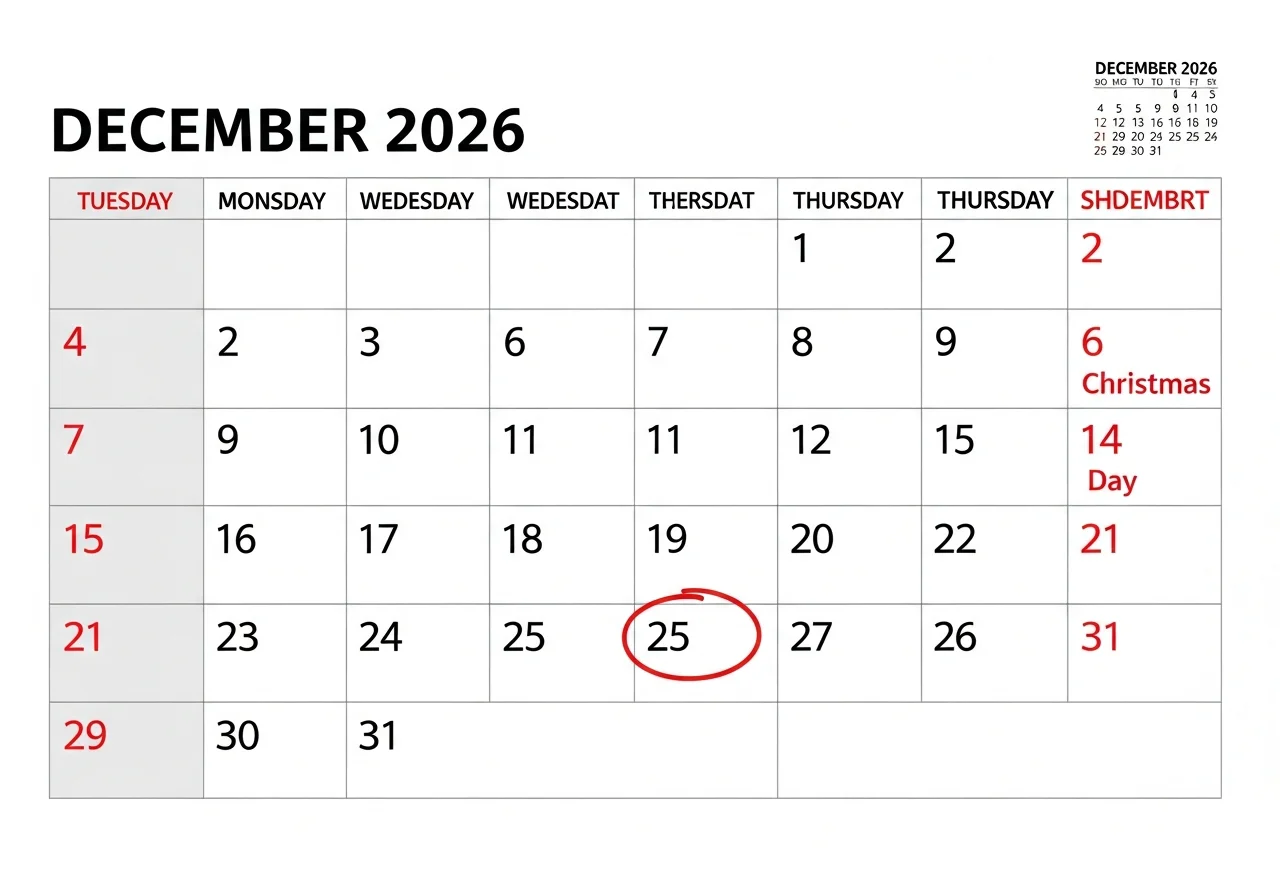 Understanding December 2026 Calendar Structure