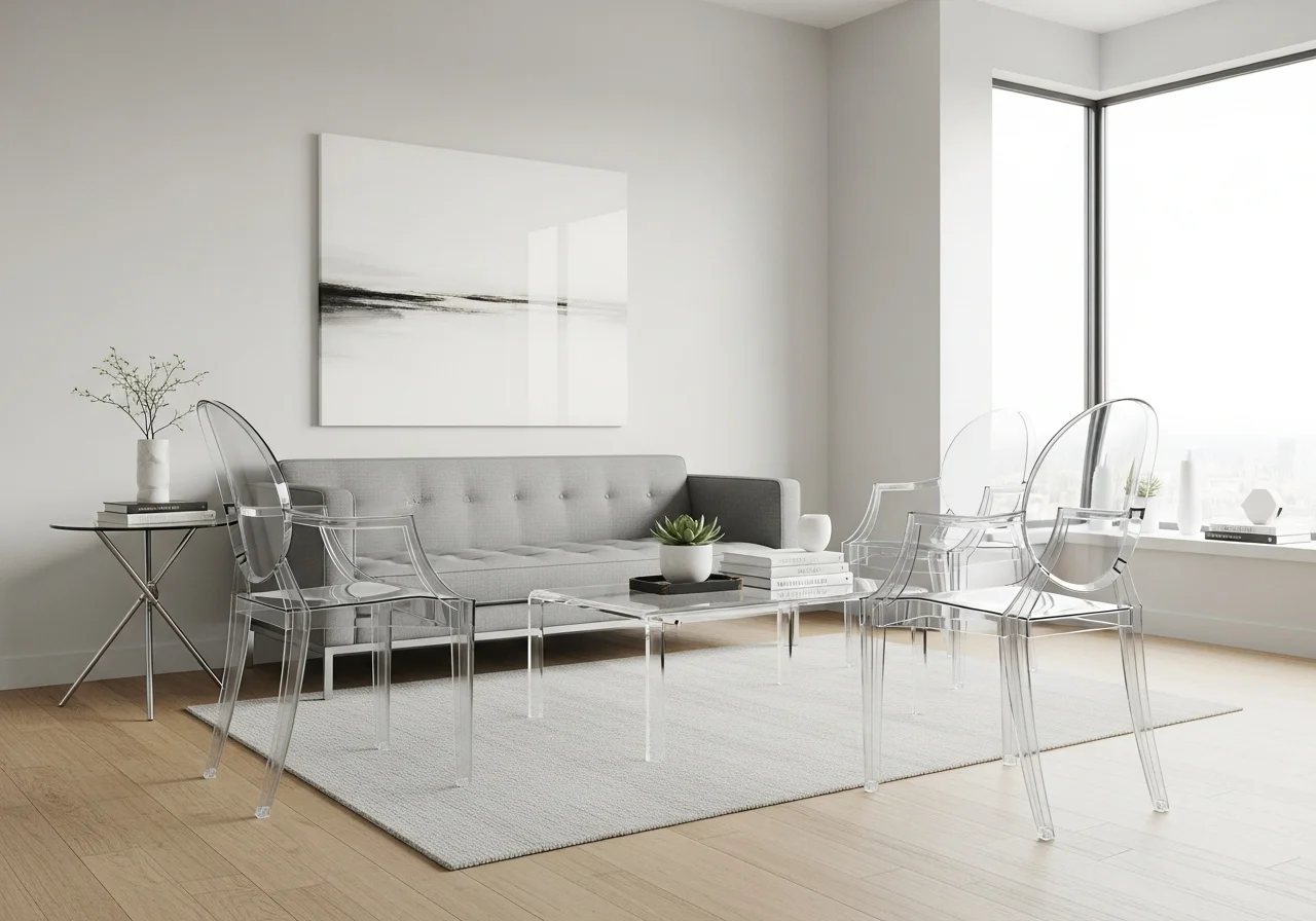 Utilize Transparent and Armless Furniture
