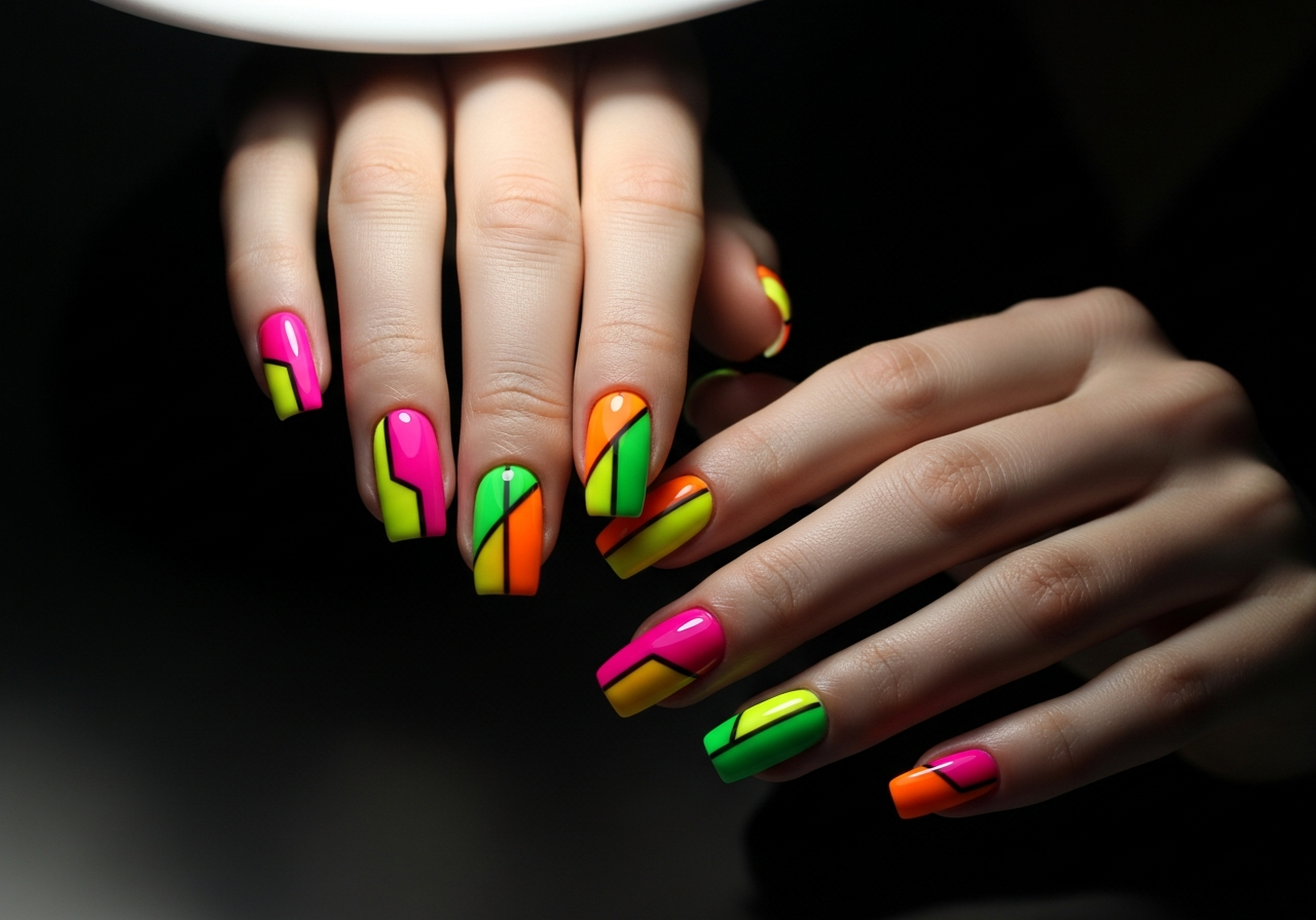 Vibrant Neon and Color Blocking