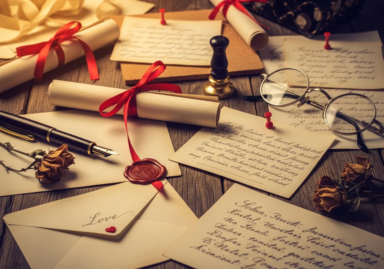 Vintage Love Letters Display