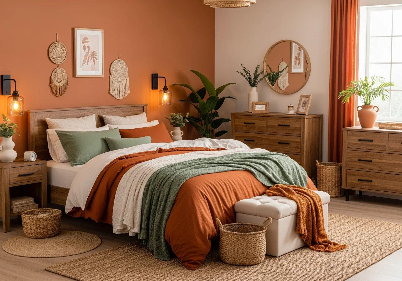 Warm Earth Tone Bedroom