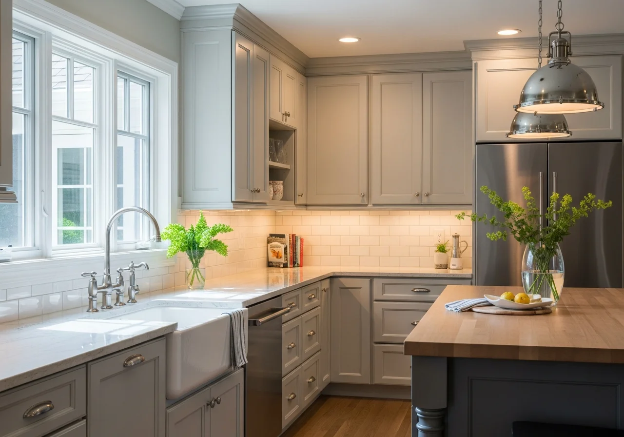 Farmhouse Sink with Modern Fixtures