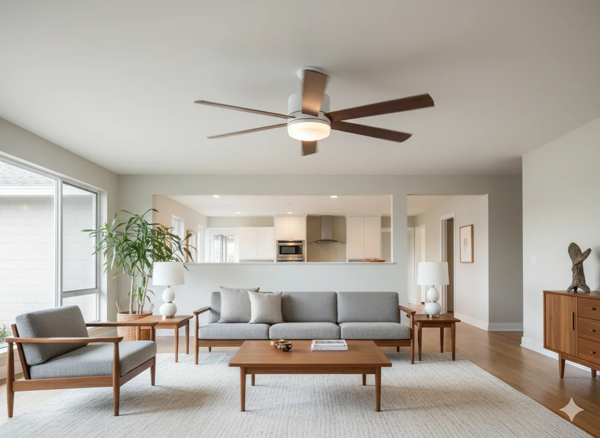 Mid-Century Inspired Ceiling Fans with Lighting