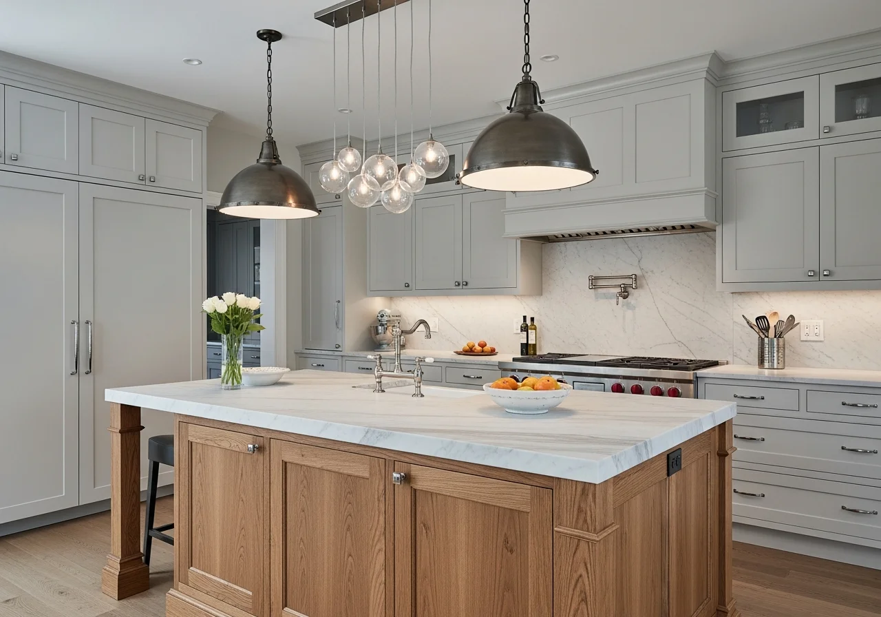 Mixed-Material Kitchen Island