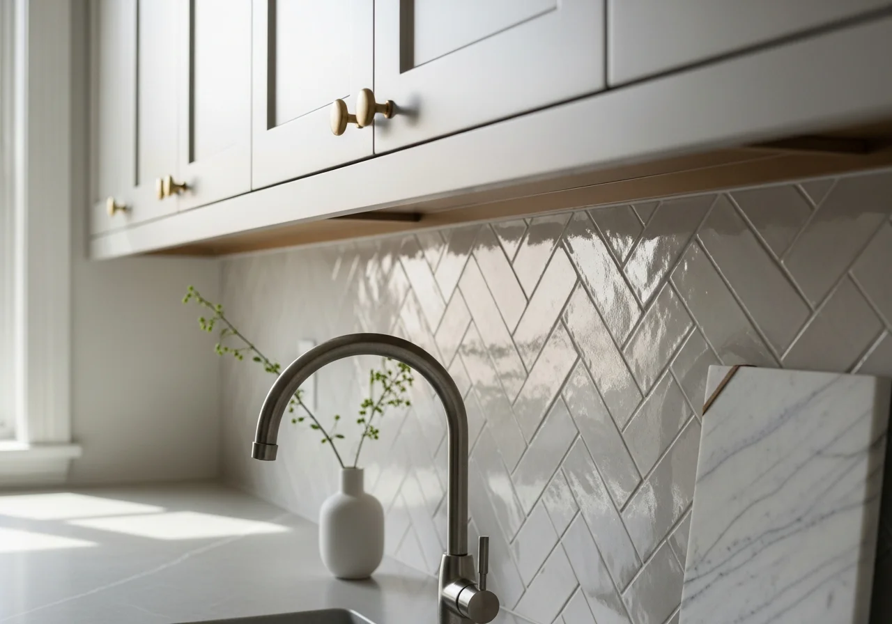 Neutral Textured Backsplash