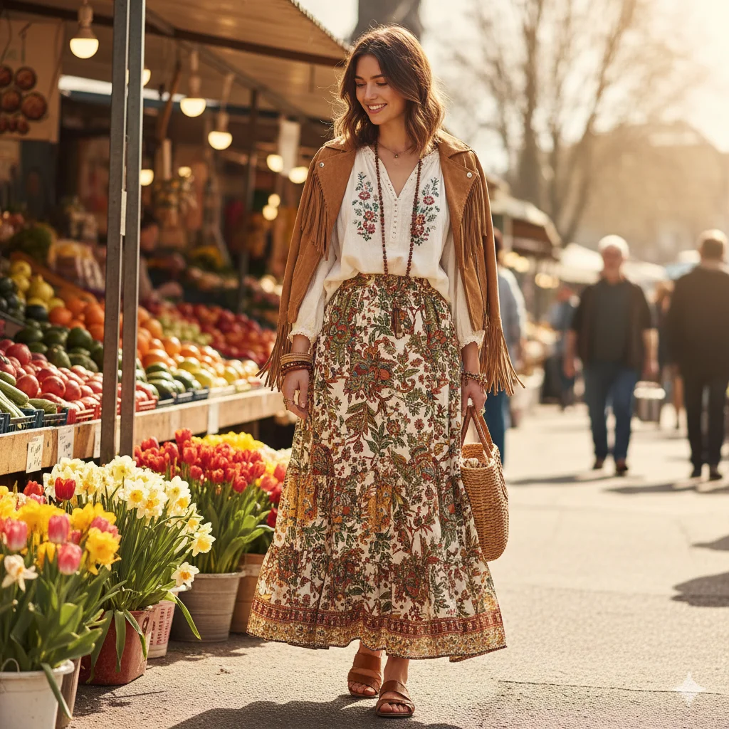 Skirt and Peasant Blouse