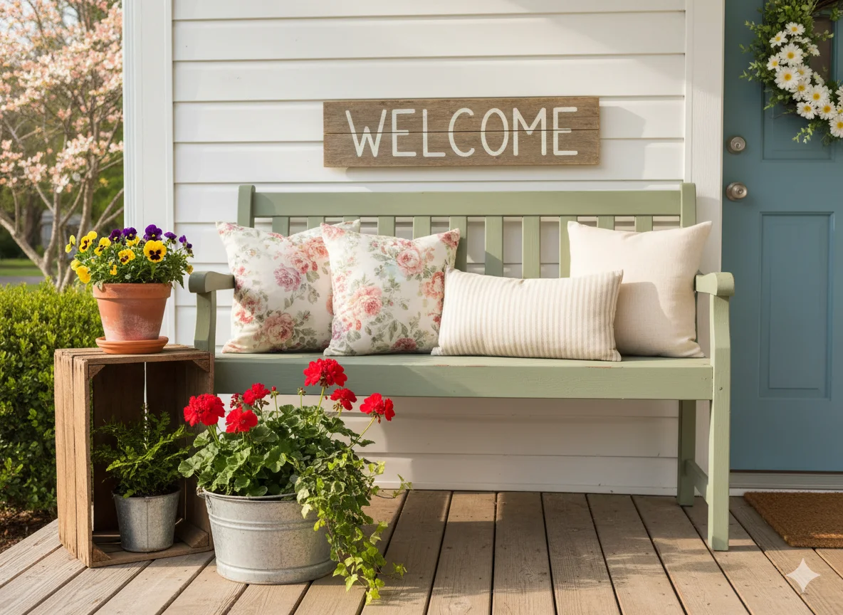 Spring Porch Decorating