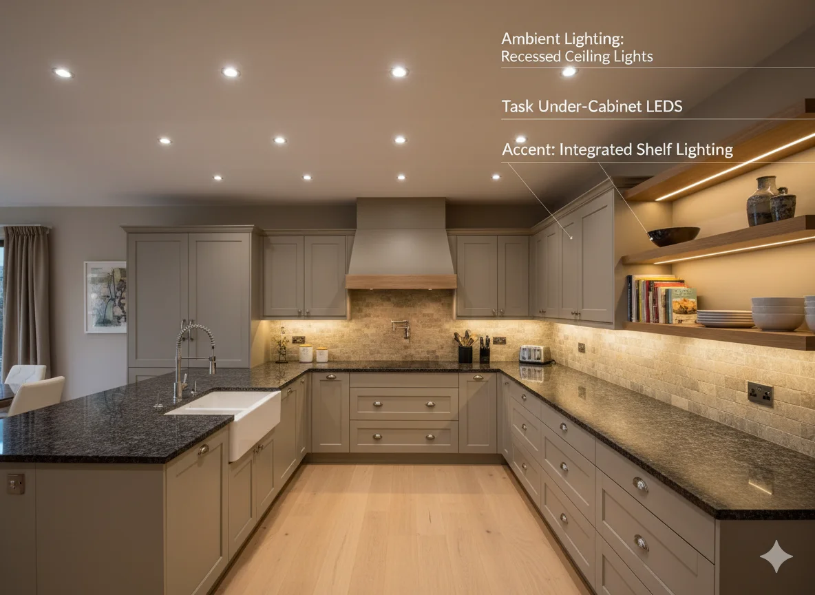 Three Layers of Kitchen Lighting