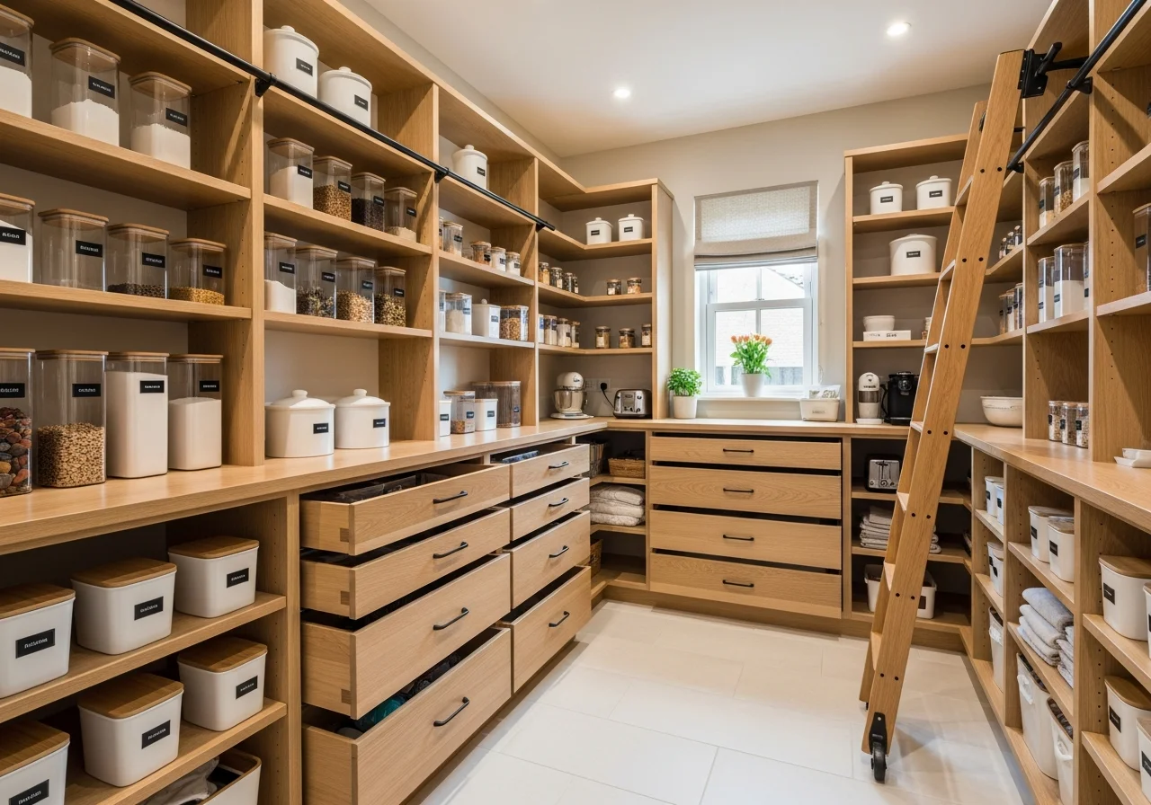 Walk-In Pantry with Custom Organization