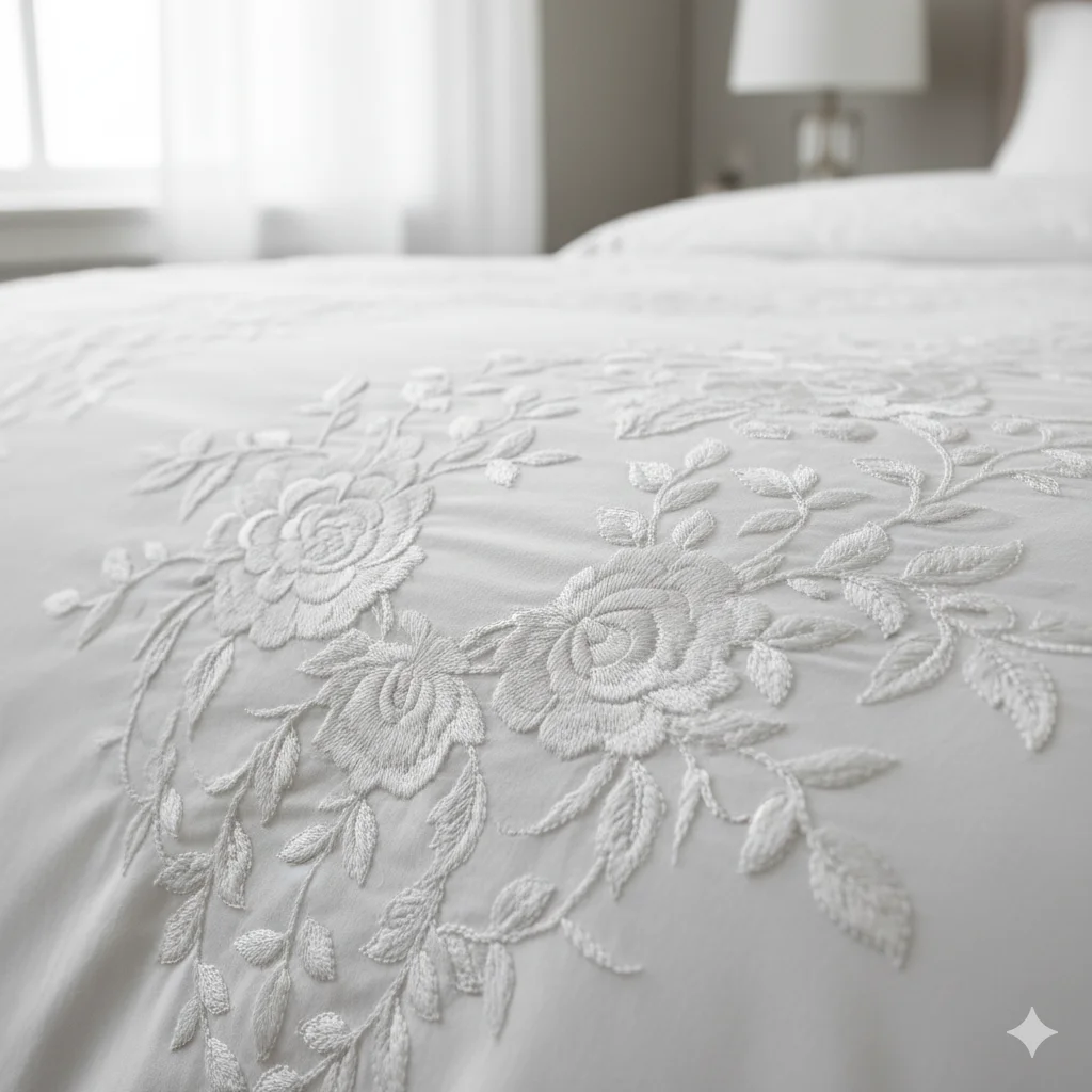 White Floral Bedding