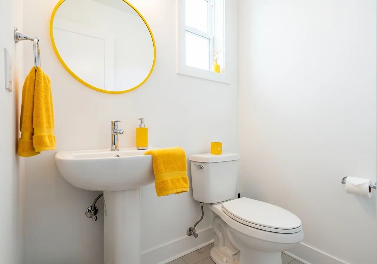 Yellow Sparingly in Small Bathrooms